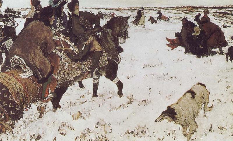 Valentin Serov Peter the Great Riding to Hounds oil painting image